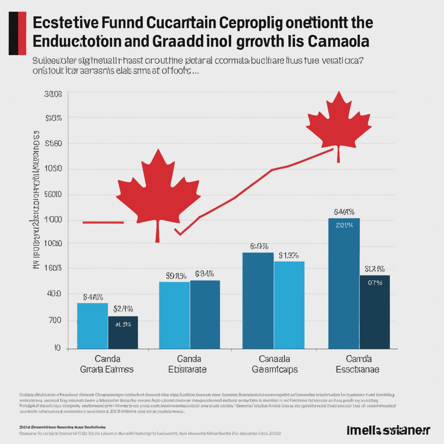 A graph showing the positive correlation between education funding and economic growth in Canada over the past decade